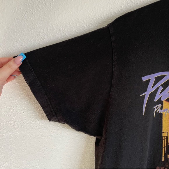 PRINCE Black Purple Rain Prince And The Revolution Short Sleeve Graphic Band Tee - Picture 6 of 8
